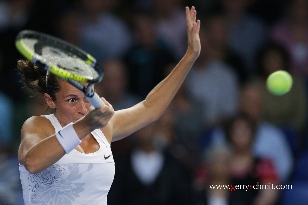 Roberta VINCI of Italy hitting the ball