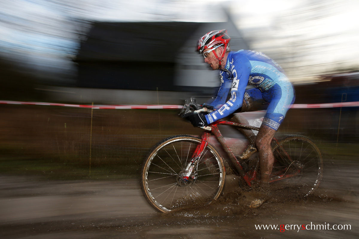 Christian HELMIG of Luxembourg riding through the dirt @ New year's Cyclocross Pétange