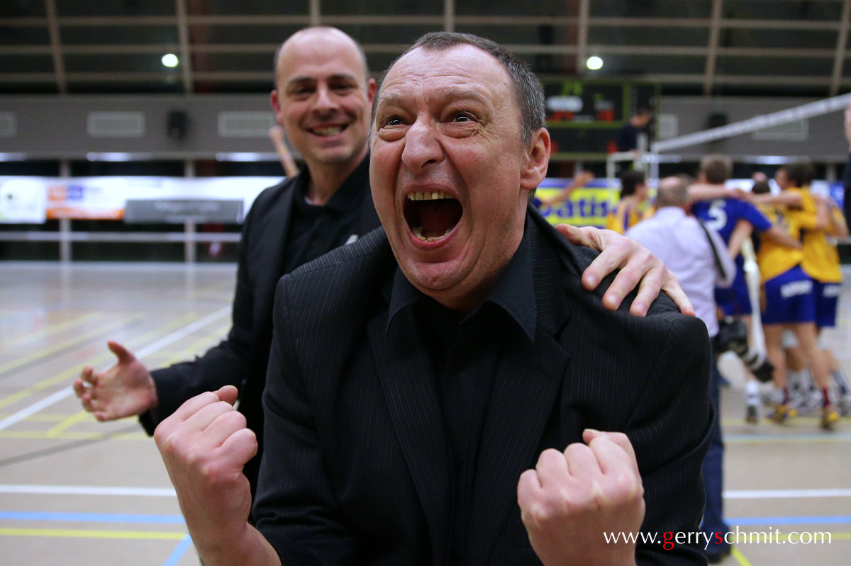 Andrej GORBACHEV - Coach CHEV Diekirch celebrates the team's champion title 2013 in Volleyball (Luxembourg)