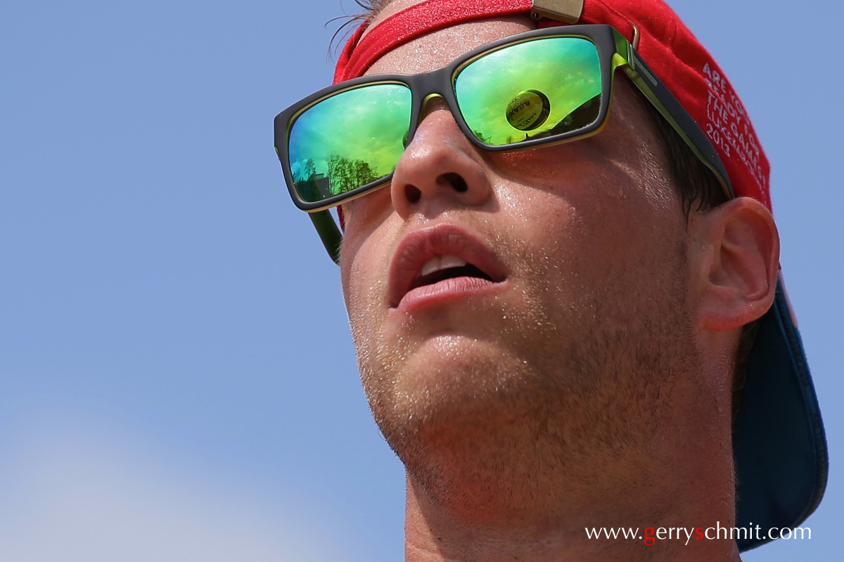 Portrait of Ben ANGELSBERG during the bronze Medal game of Beachvolley at JPEE