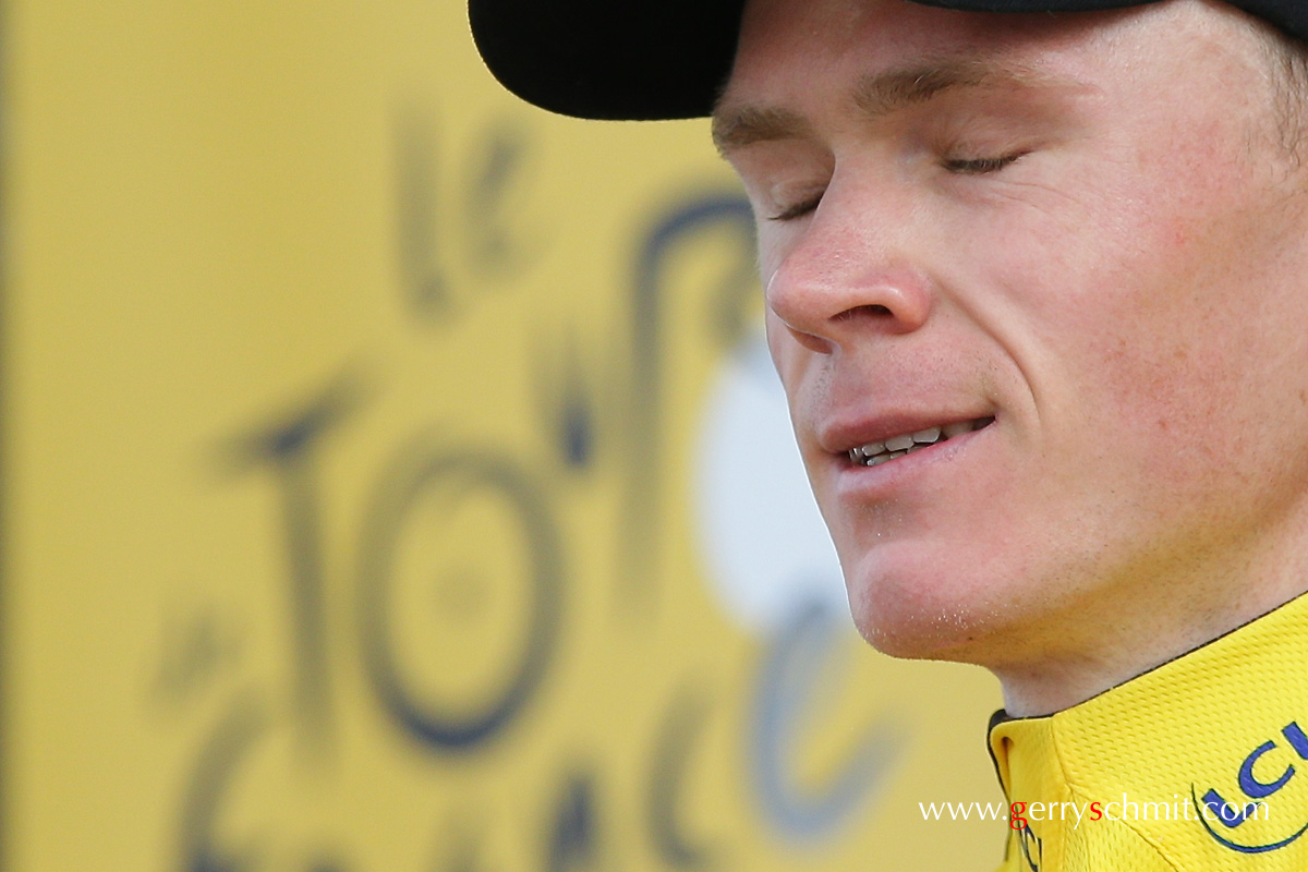 Chris Froome wears the yellow jersey at Tour de France 2013