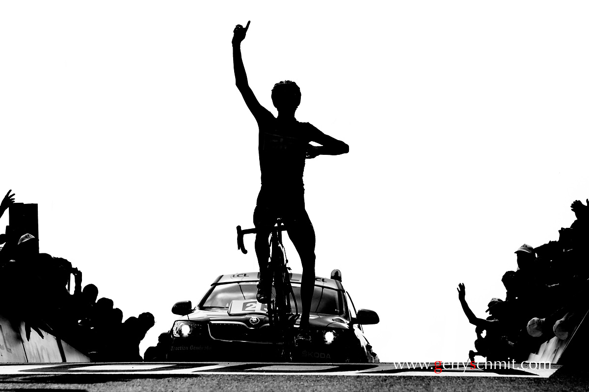 Silhouette of Chis Froome wins at Mont Ventoux (post processing inspired by Getty Images)