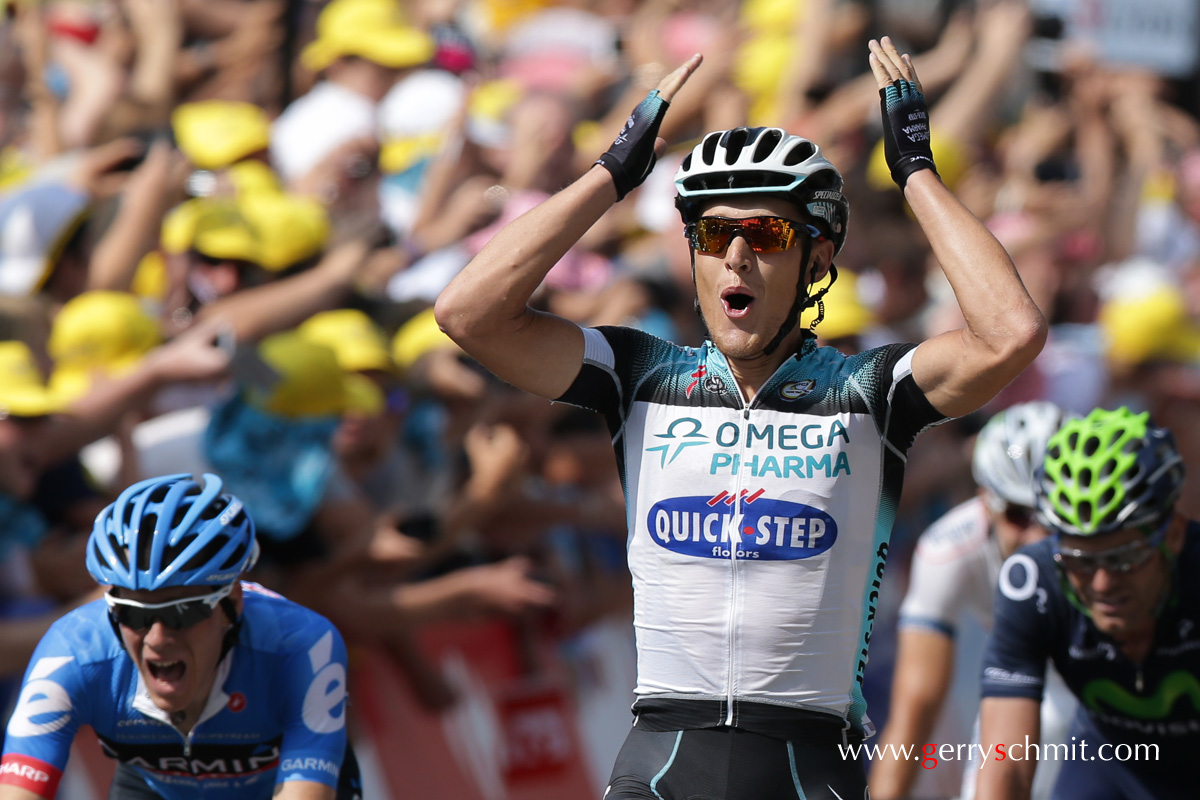 Matteo TRENTIN reacts after his stage victory at Lyon