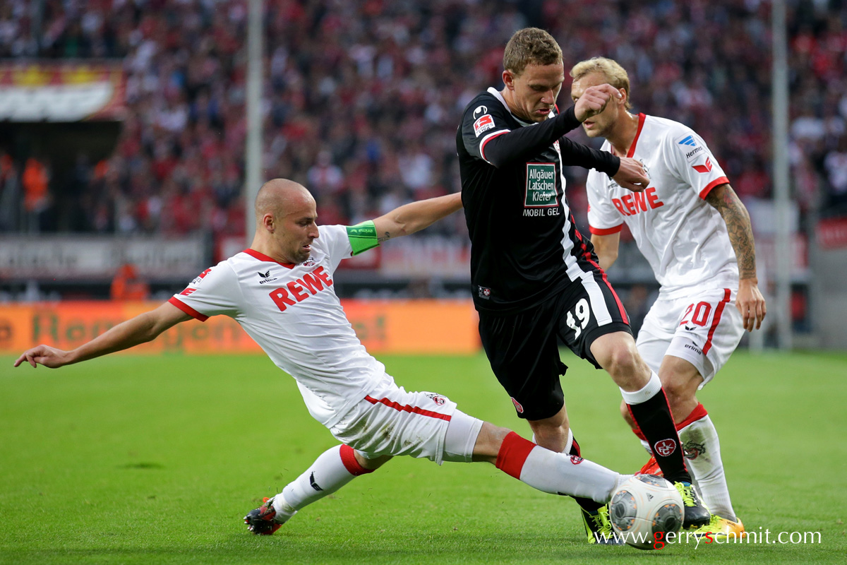 Duel between Miso Brecko (1. FC Köln) and Marcel Gaus (1. FC Kaiserslautern) 