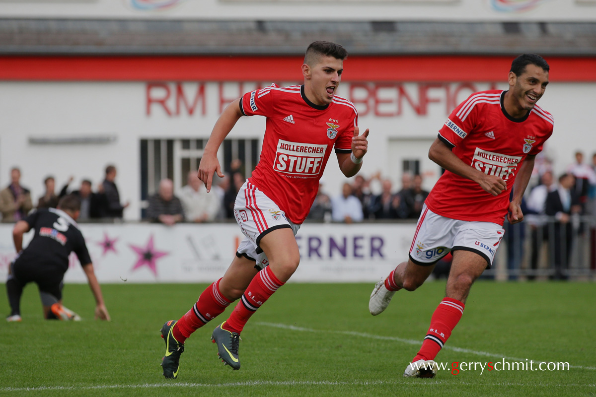 Francois AUGUSTO and Djilali KEHAL celebrate a goal during the game against Jeunesse Esch