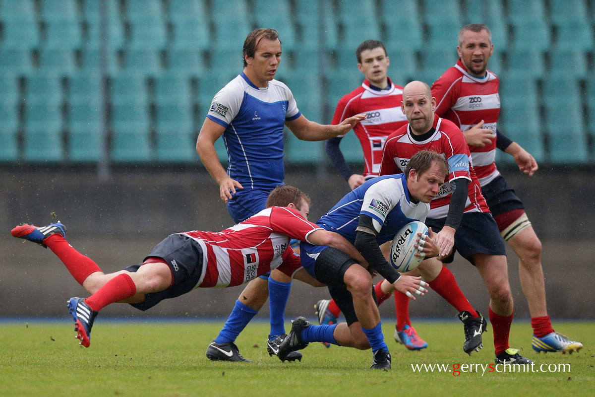 Luxembourg Rugby team defends against Israel during WM Qualifying game