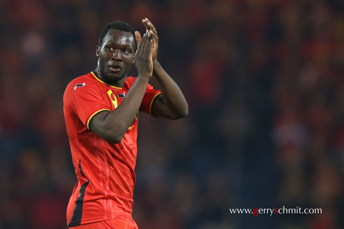 Romelu Lukaku gets off the pitch after scoring three goals against Luxembourg