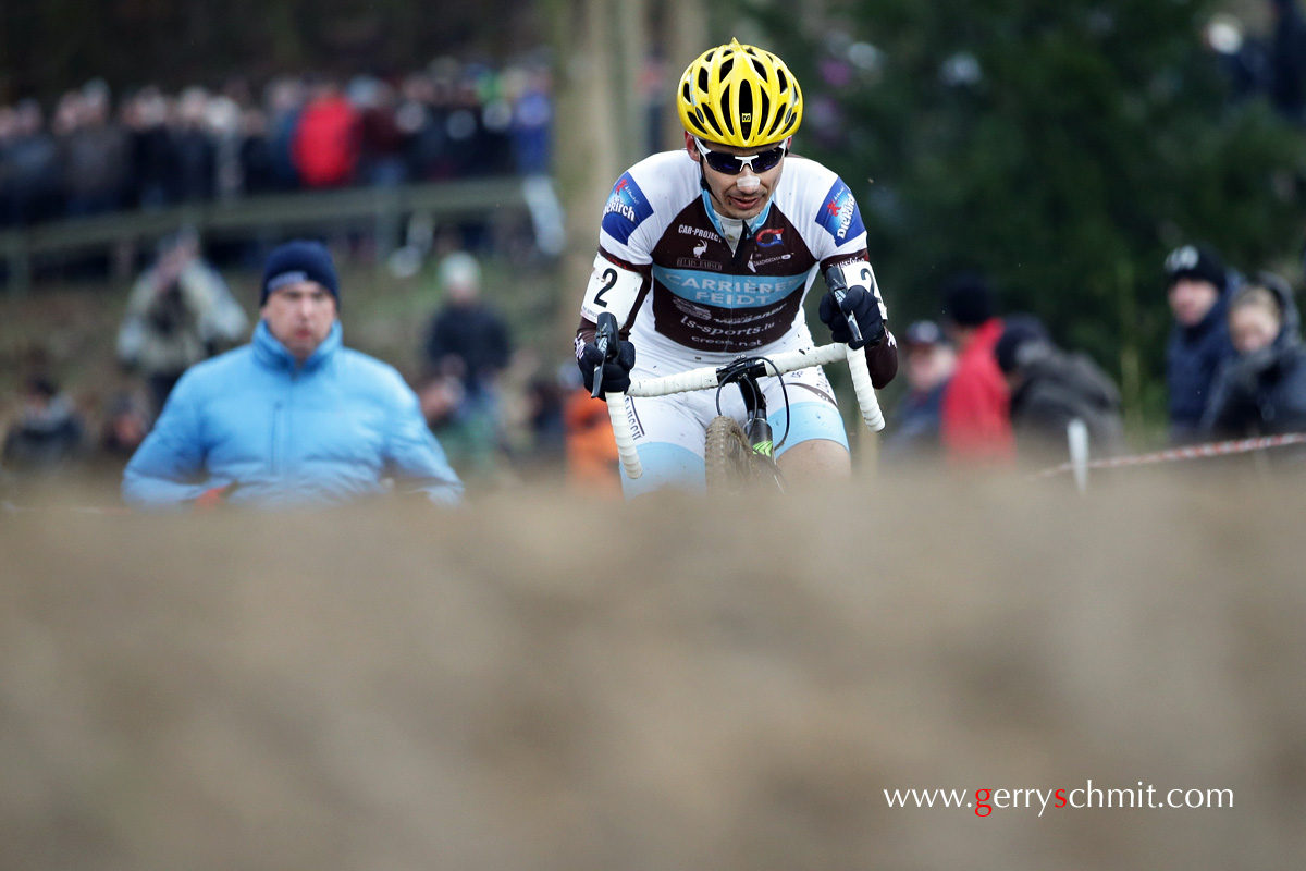 Gusty Bausch on track during cyclocross championships in Luxembourg