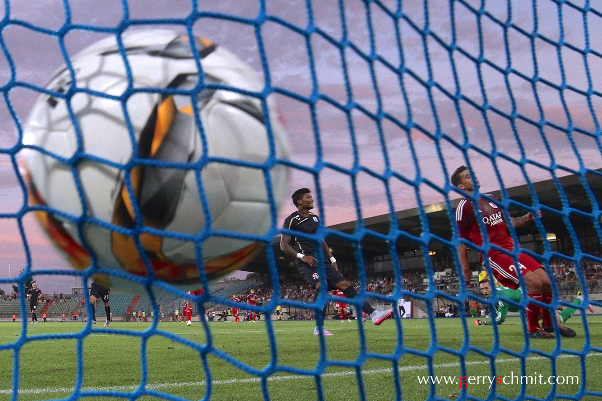 FOLA Esch gets the goal of 0-3 against Dinamo Zagreb in CL Qualification