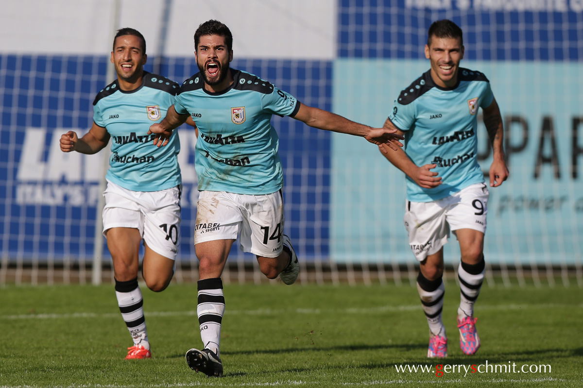 Joel Pedro (F91 Dudelange) celebrates his goal of 2-1 victory against Progrès Niederkorn