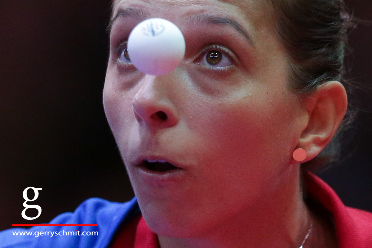 Portrait of Elizabeta Samara during TT European Championship finals