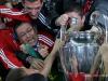 Franck Ribery of Bayern Munich holds the CL Cup after winning the final against Borussia Dortmund